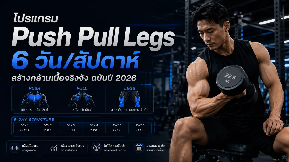 โปรแกรม Push Pull Legs 6 วัน/สัปดาห์ สร้างกล้ามเนื้อจริงจัง ฉบับปี 2026