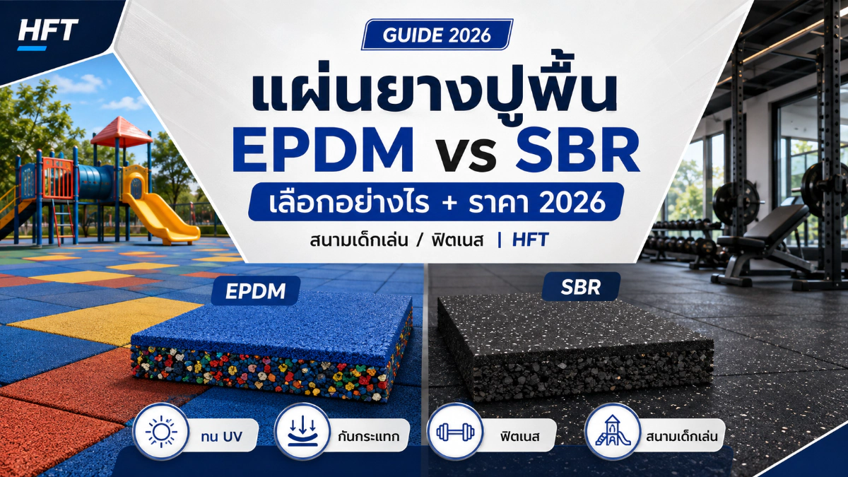 แผ่นยางปูพื้น EPDM vs SBR เลือกอย่างไร + ราคาเท่าไหร่? เลือกความหนาให้เหมาะงาน