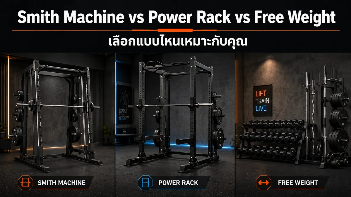 Smith Machine vs Power Rack vs Free Weight เลือกแบบไหนเหมาะกับคุณ