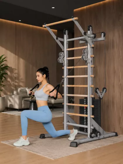 Standing Stall Bar Apex - Functional Trainer โฮมยิมรอกคู่ เล่นได้ 100+ ท่า ใช้พื้นที่ 1.2 ตร.ม.
