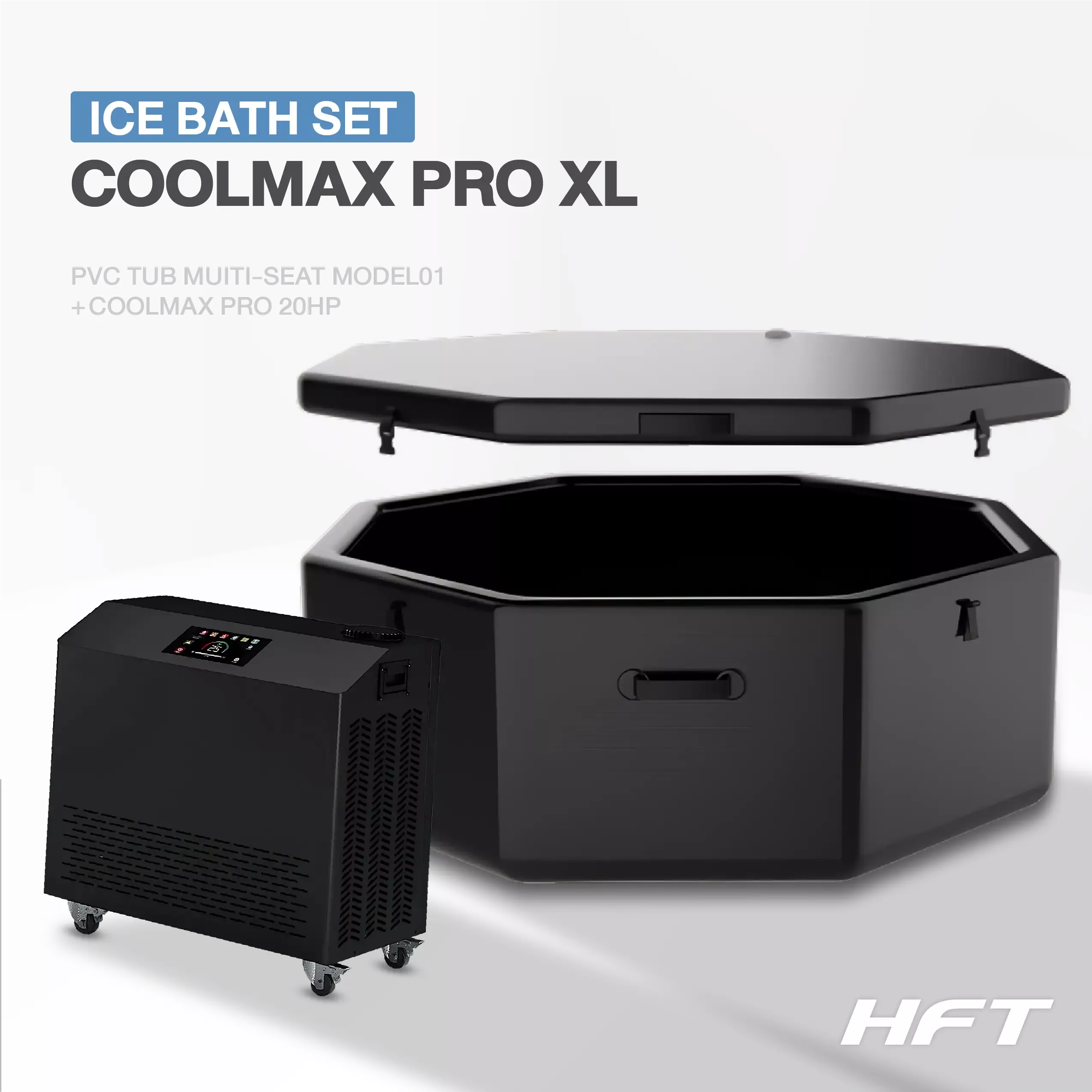 Ice Bath PVC TUB Muiti-Seat MODEL01 XL + Chiller COOLMAX PRO 2.0HP (อ่างแช่น้ำเย็นและเครื่องทำความเย็น)