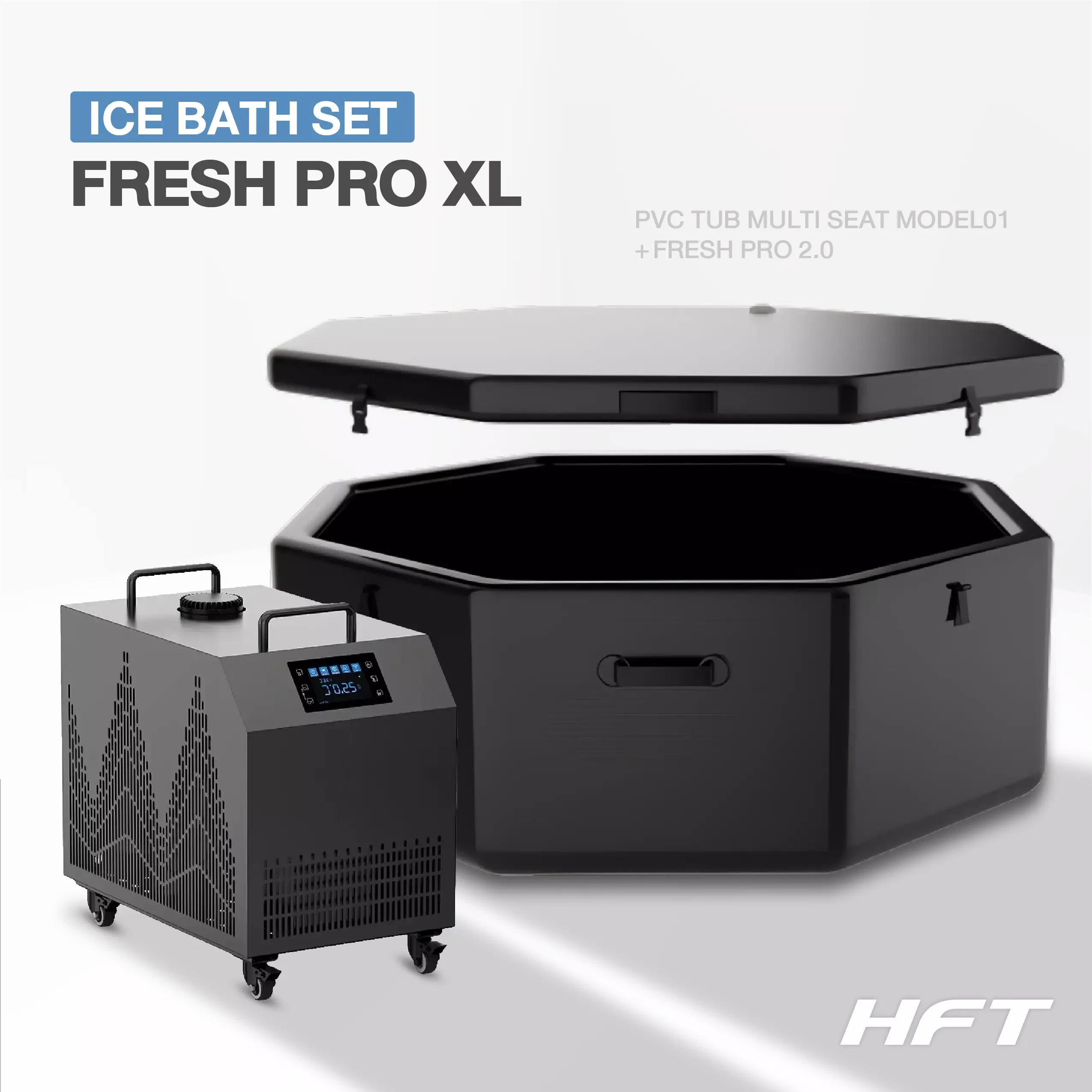 Ice Bath PVC TUB Multi Seat รุ่น TM01XL + Chiller FRESH PRO 2.0 (อ่างแช่น้ำเย็นและเครื่องทำความเย็น)