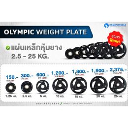 แผ่นน้ำหนัก แผ่นโอลิมปิค Olympic weight plate