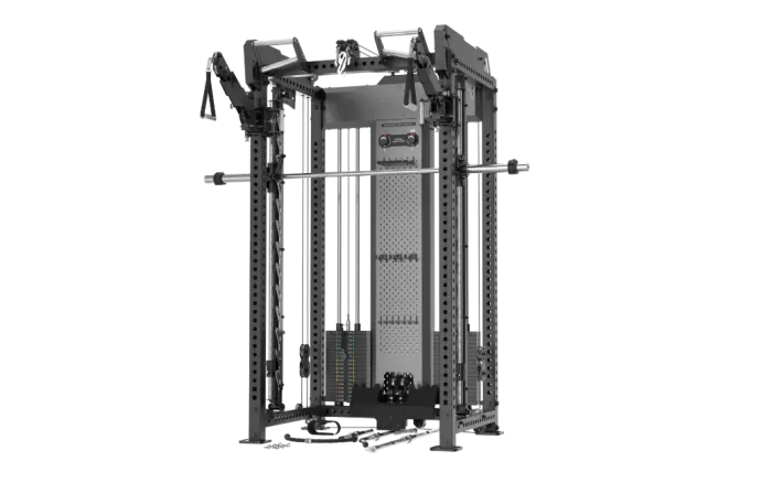 Olympus Smith Machine  แร็ค 4 เสา All-in-One รวม Smith + Cable + Pull-up/Dip ในเครื่องเดียว