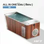 อ่าง All In One ไม้สน รุ่น 02 อ่าง Ice Bath พร้อม Chiller 1.0HP Stainless (อ่างน้ำแข็ง ลายไม้ สีแดง)