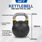 เคตเทิลเบล kettlebell 16/24/32kg ดัมเบลหูหิ้วสำหรับ Hyrox Competition Grade