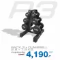 ชั้นวางดัมเบล รุ่น R301 แบบ 3 คู่ สีดำ Dumbbell Rack 3 Pairs ดัมเบล Fix Dumbbell - Homefittools