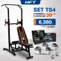 เซ็ทบาร์โหนตั้งพื้น TS4 ดัมเบล 30 Kg. มีกล่อง