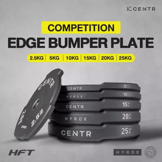 แผ่นน้ำหนัก Competition Interlocking Bumper Plate 25 kg - CENTR x HYROX 