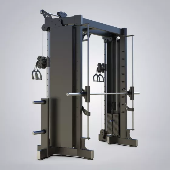 เครื่องสายเคเบิล Multi Power Station FEO50 สมิทแมชชีน + Cable Machine Weight Stack คู่ สำหรับฟิตเนส Commercial