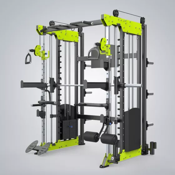 เครื่องเคเบิล Functional Smith Machine FEO51Z สมิทแมชชีนอเนกประสงค์ พร้อม Weight Stack คู่ สำหรับฟิตเนส Commercial