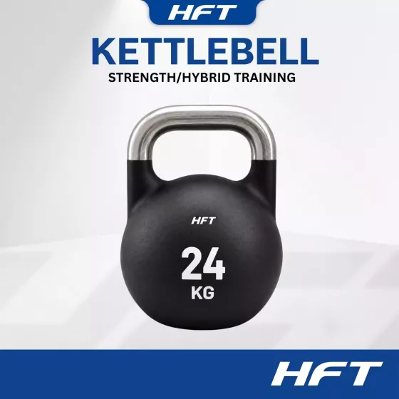 ดัมเบลหูหิ้ว kettlebell 24 กิโลกรัม เกรดแข่งขัน ด้ามจับ 34 มม จับถนัดมือ HomeFitTools