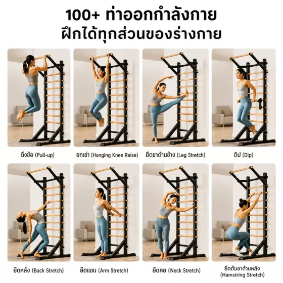 ของแถม Dip Bar 45x30 ซม รับน้ำหนัก 150 กก สำหรับ Standing Stall Bar
