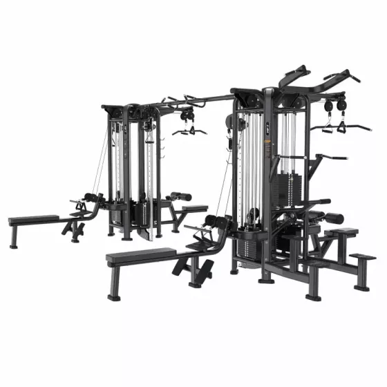 MULTI-JUNGLE 8 STATION DDJ61 เครื่องออกกำลังกายรวมสายเคเบิล สำหรับฟิตเนสขนาดใหญ่