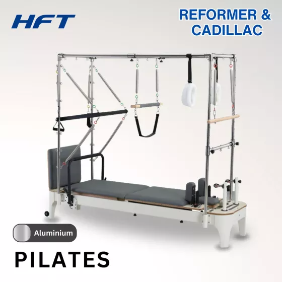 เครื่องพิลาทิส Pilates Reformer + Cadillac ใช้สำหรับฝึกความยืดหยุ่น ความแข็งแรง การทรงตัว