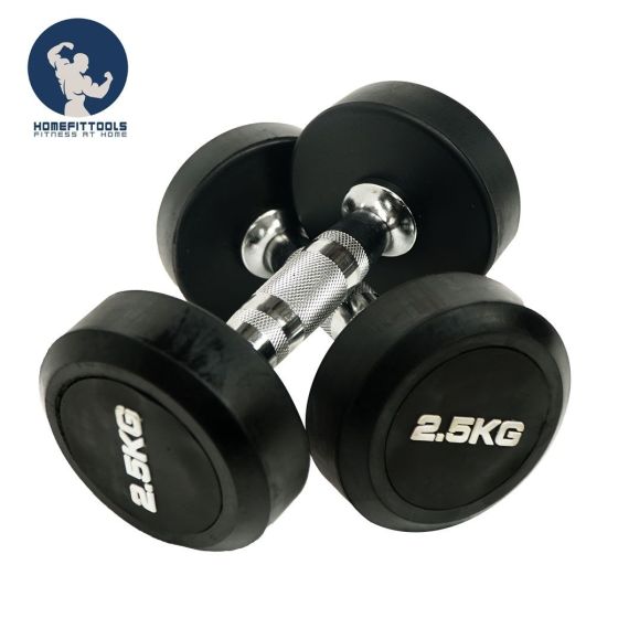 ดัมเบลยาง ดัมเบลหุ้มยาง (Rubber Dumbbells)  แบบกลม 22.5 Kg. 1 คู่
