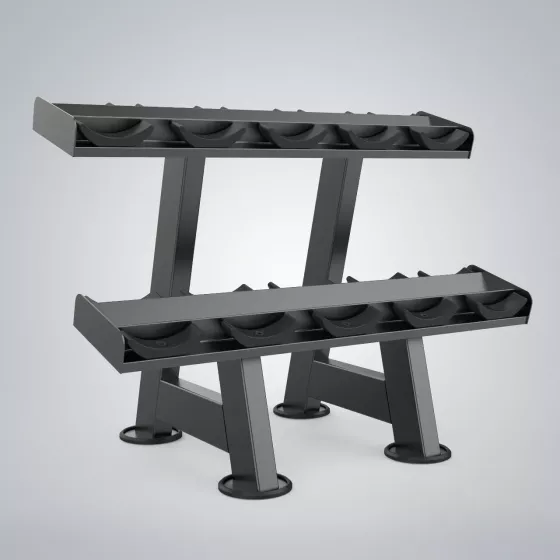 2-Tier Dumbbell Rack FGX77Q ชั้นวางดัมเบล 5 คู่ ขนาดกะทัดรัด เหมาะสำหรับพื้นที่จำกัด