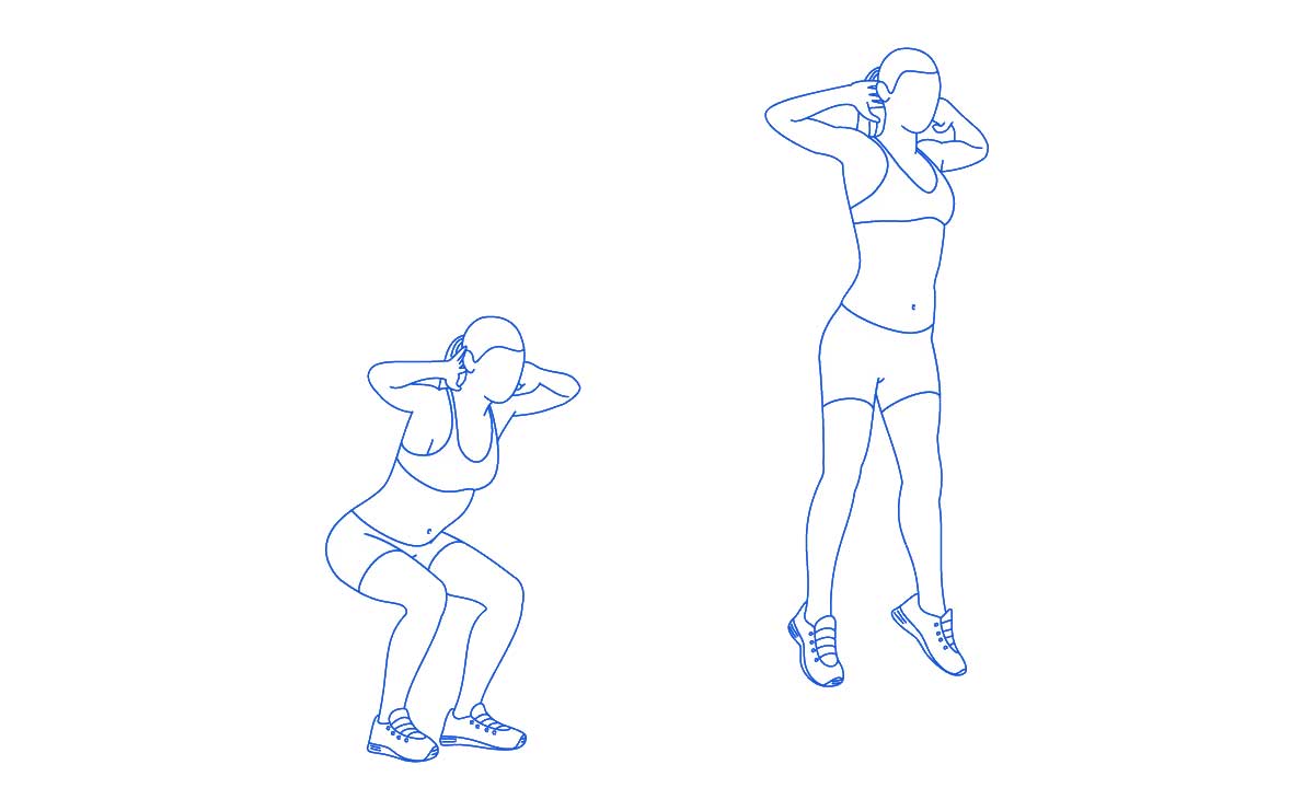 ท่ากระโดดสควอท ท่าออกกำลังกายพื้นฐานสำหรับผู้เริ่มต้น