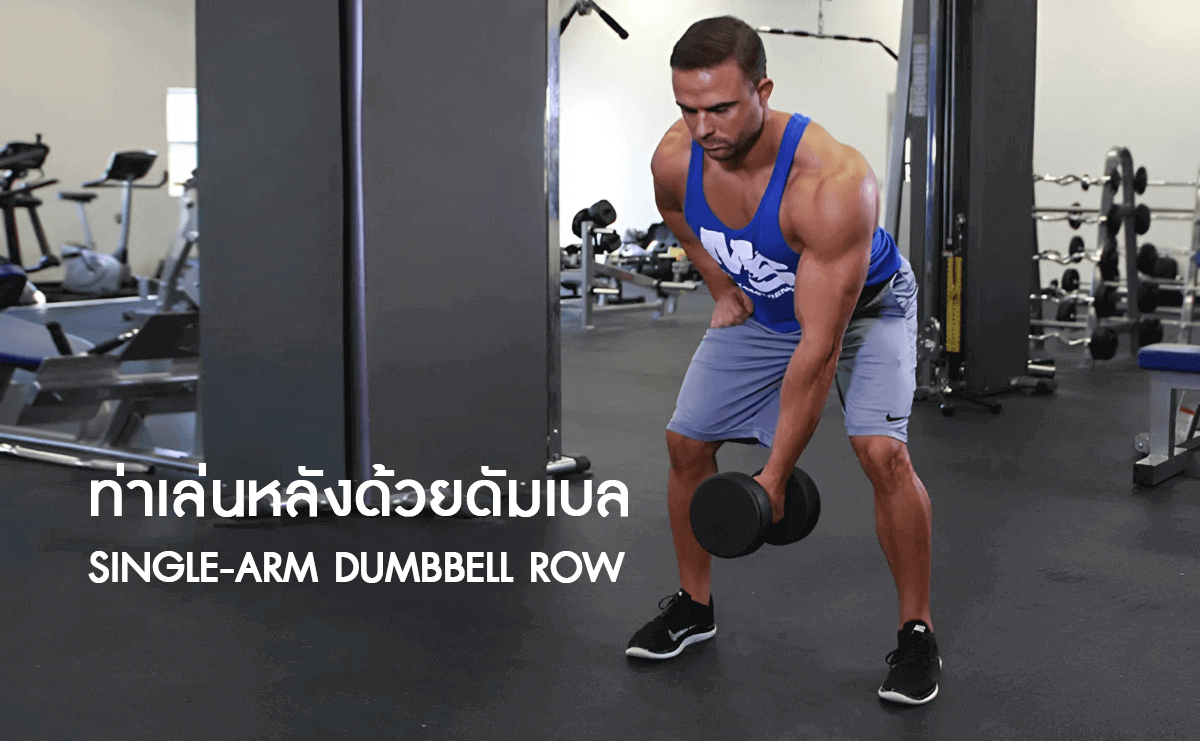 ท่าเล่นหลังด้วยดัมเบล Single-Arm Dumbbell Row