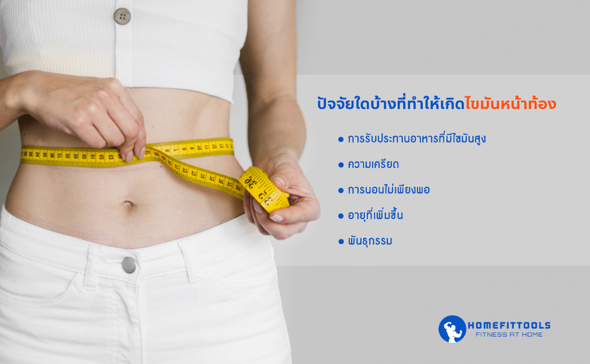 ลดไขมันหน้าท้อง ปัจจัยใดบ้างที่ทำให้เกิดไขมันหน้าท้อง ท่าออกกำลังกายหน้าท้อง