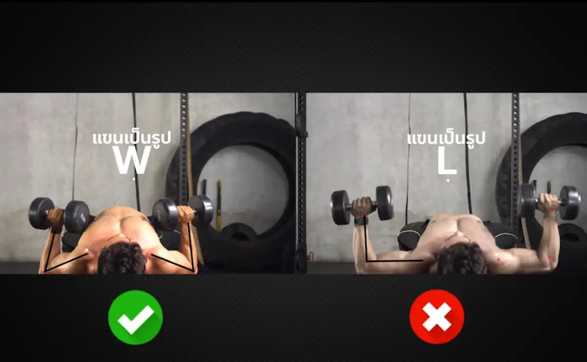 พลาด Dumbbell Bench Press - 3