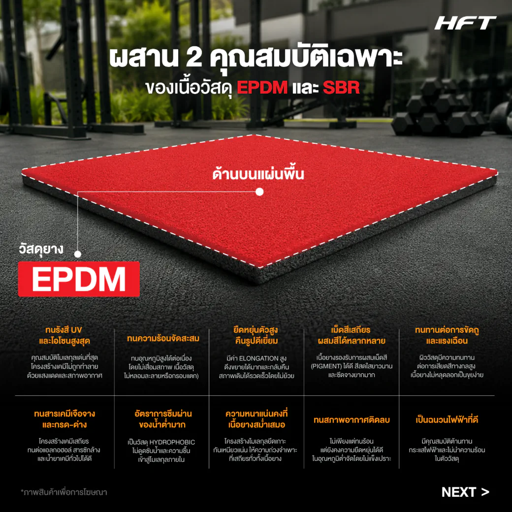 แผ่นยางปูพื้นภายนอก Outdoor EPDM รุ่น OP ปูใช้งานจริงพื้นที่กลางแจ้ง 10
