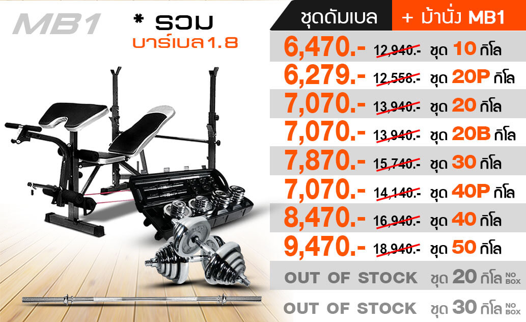 เซ็ทม้านั่งออกกำลังกาย MB1