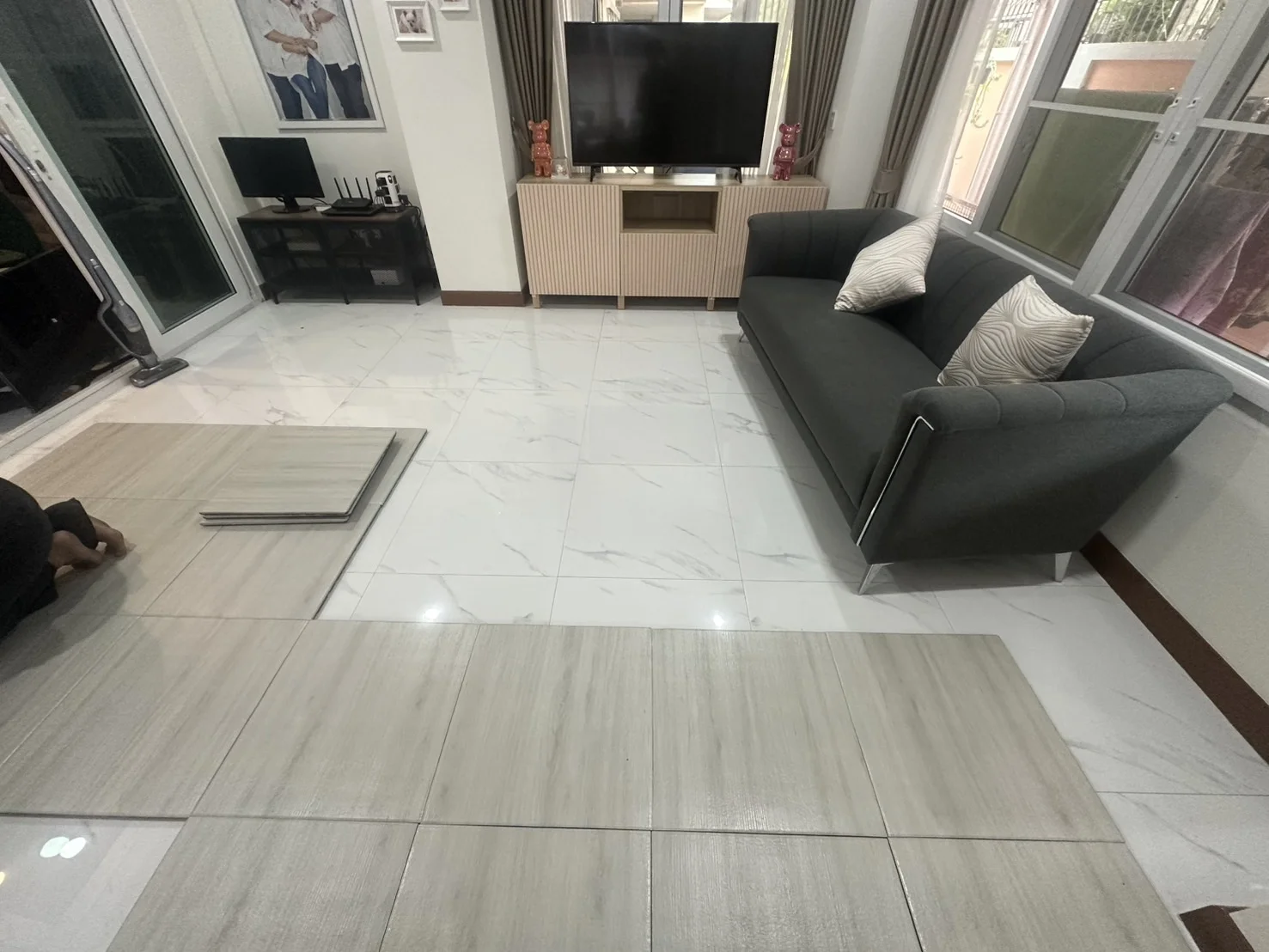 พื้นยางลายไม้ สตูดิโอฟิตเนส