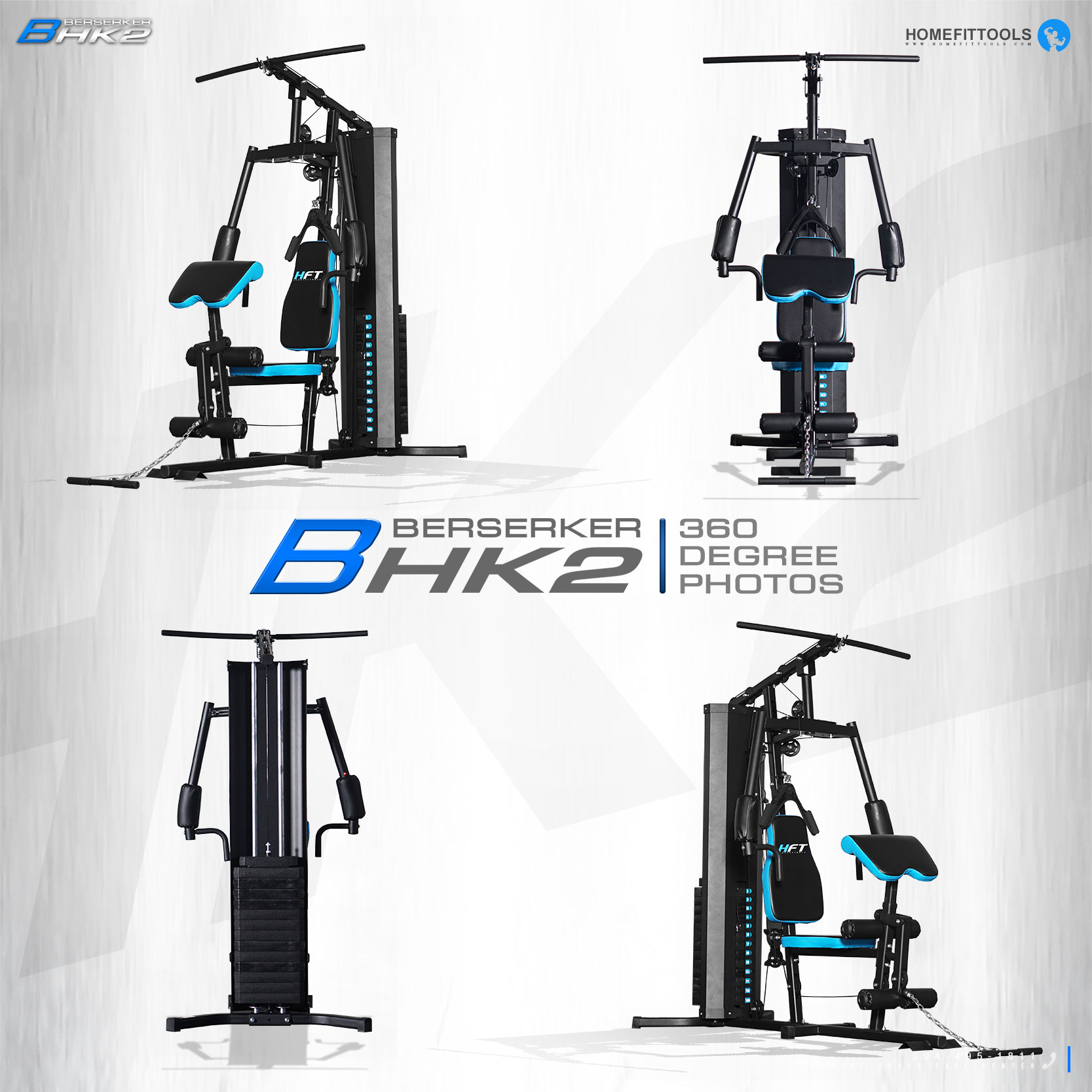 ขนาดและองศาของเครื่องโฮมยิม Home gym รุ่น HK2