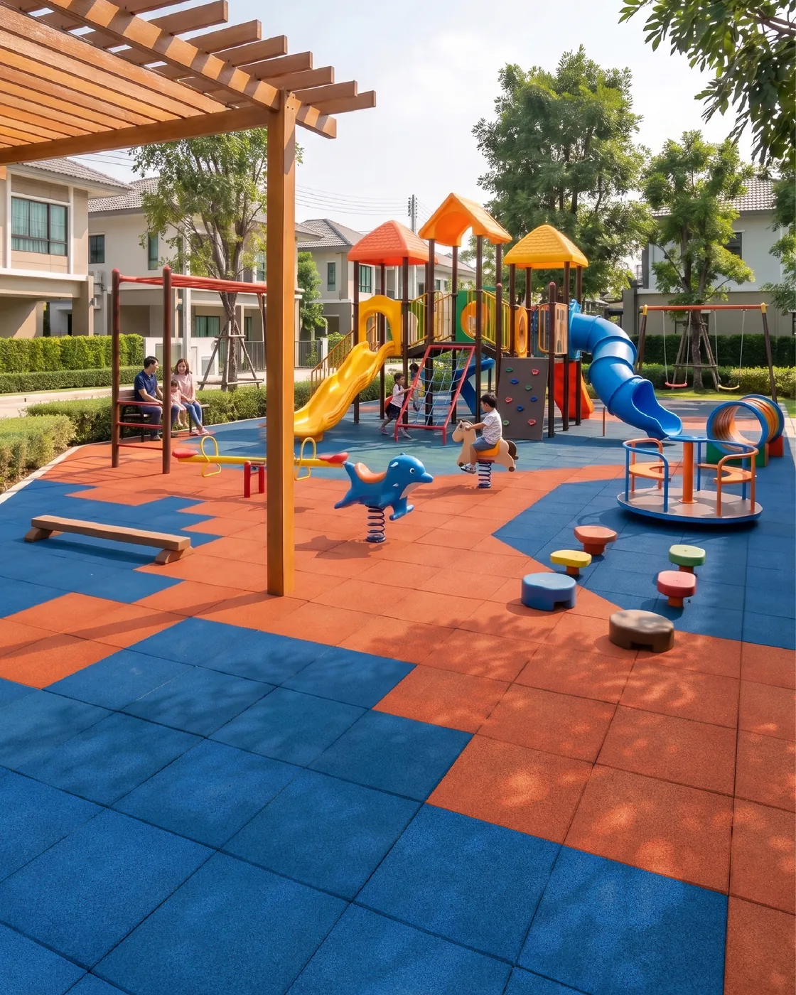 แผ่นยางปูพื้นกลางแจ้ง ( Outdoor Rubber Tile )