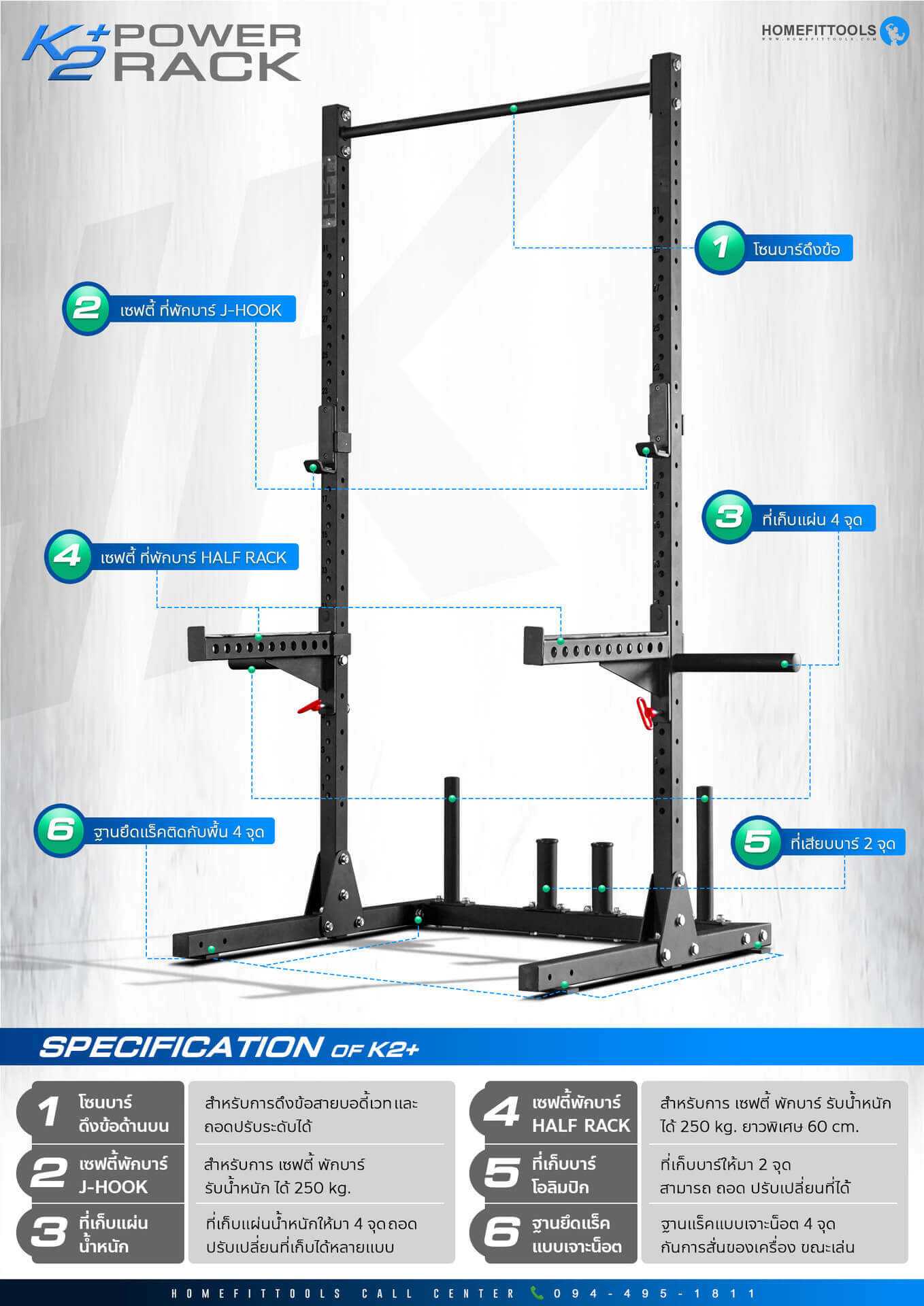 ข้อมูลพาวเวอร์แร็ค Power Rack รุ่น K2+