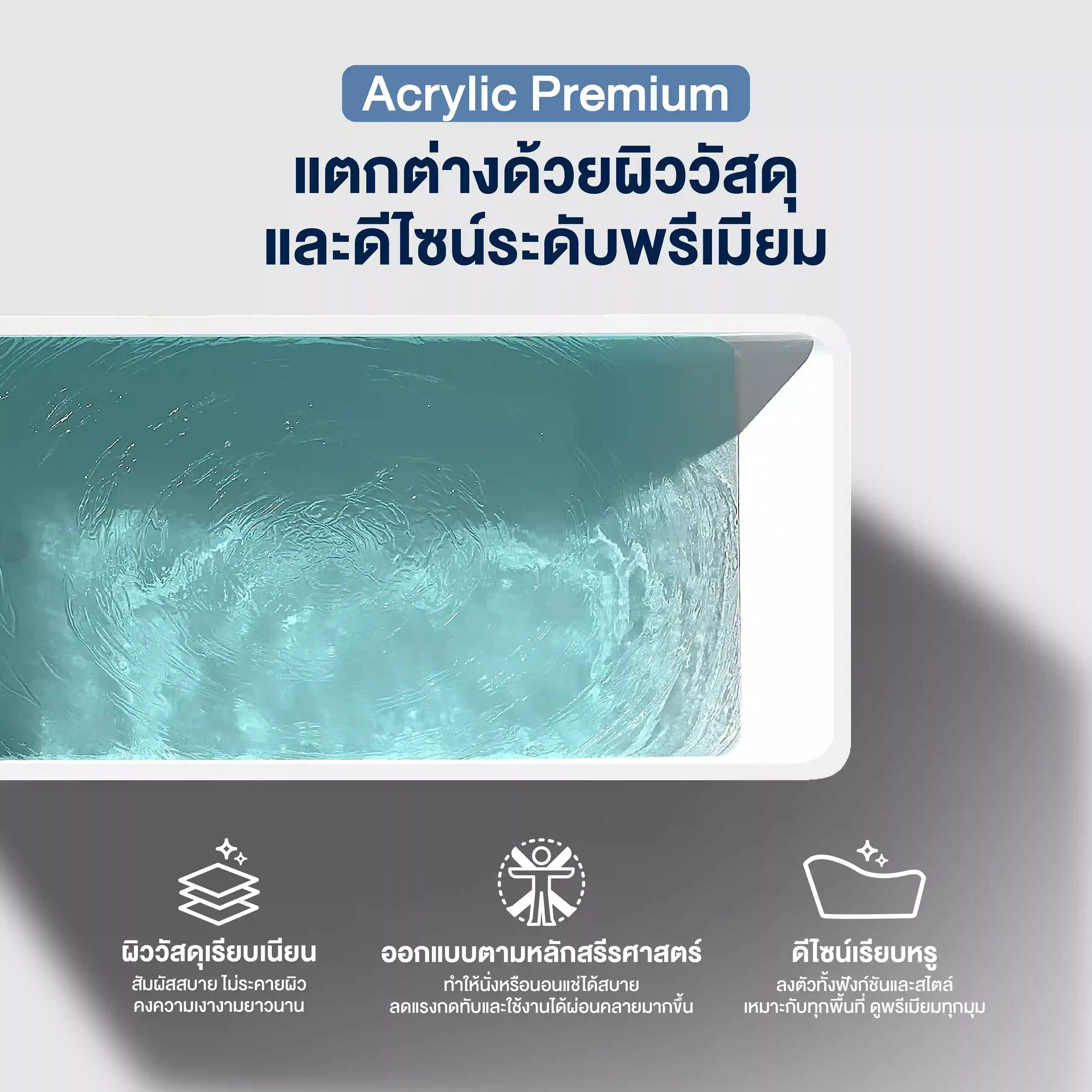 คุณสมบัติเด่นของ อ่างแช่น้ำเย็น Ice Bath Acrylic Premium