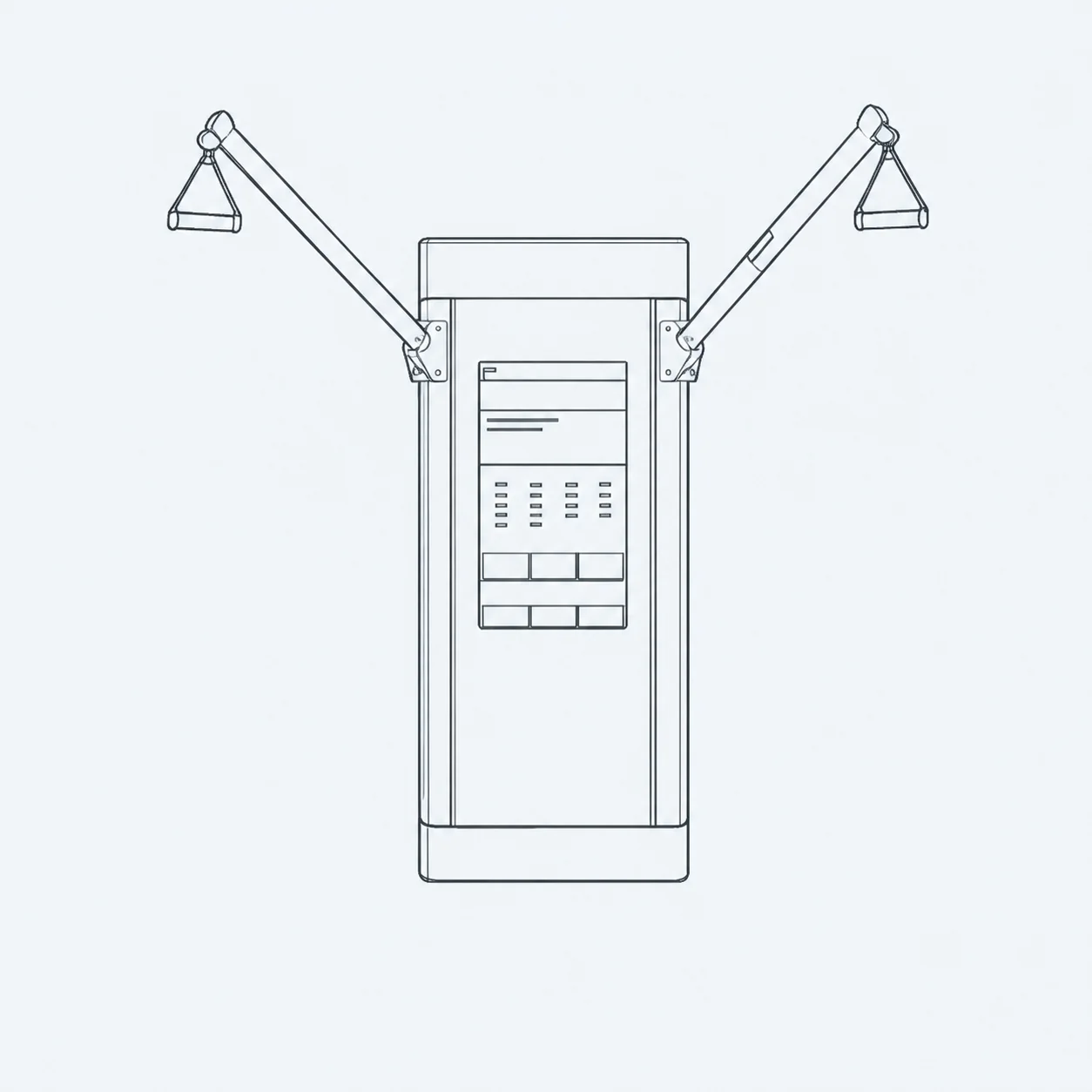 Wall-mounted smart gym line illustration