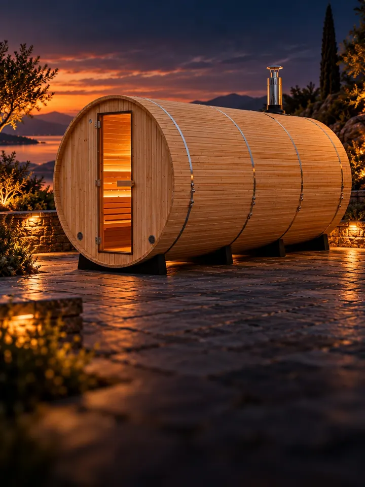 ภาพแนวคิด Dry Sauna ทรงถังกลม