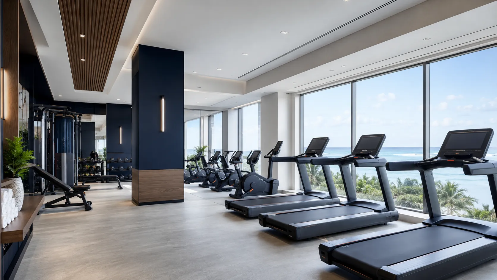 ทำห้องฟิตเนสโรงแรม เครื่องออกกำลังกายเกรด Commercial
