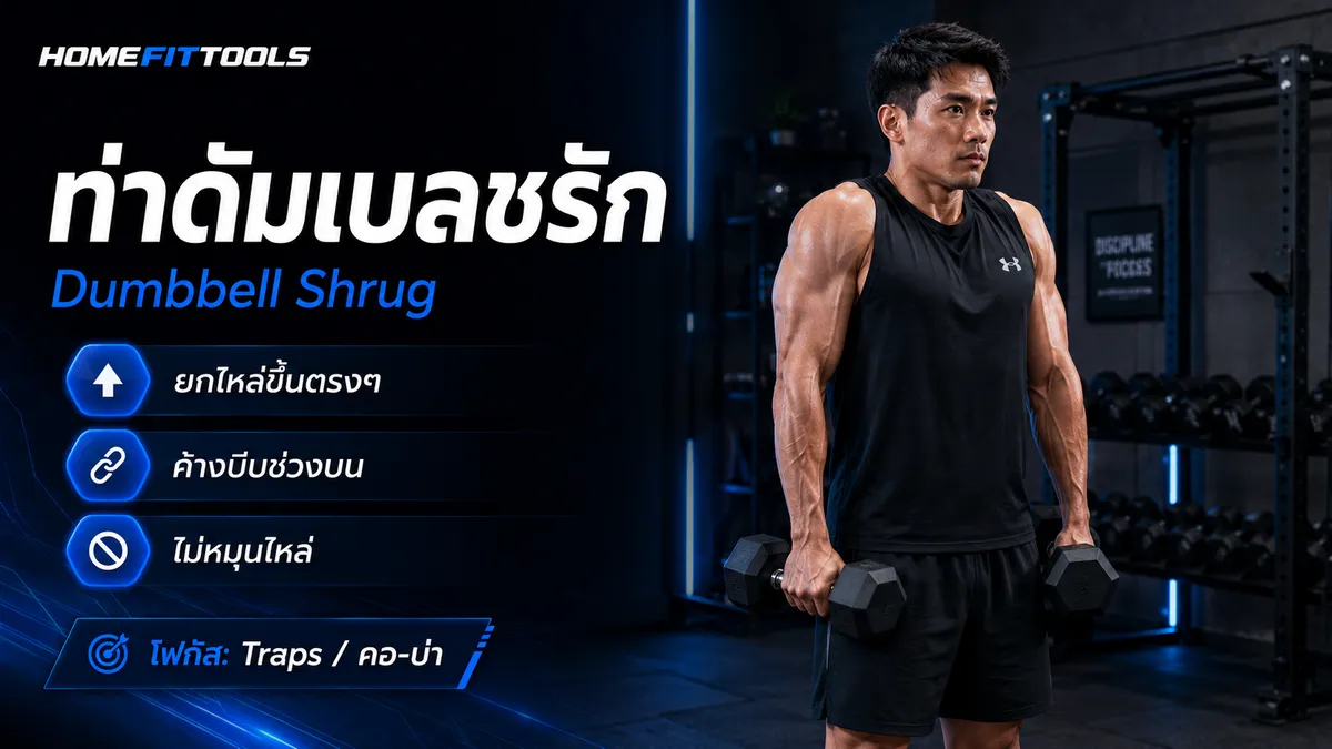 ท่าฝึกหลังด้วยดัมเบล Dumbbell Shrug