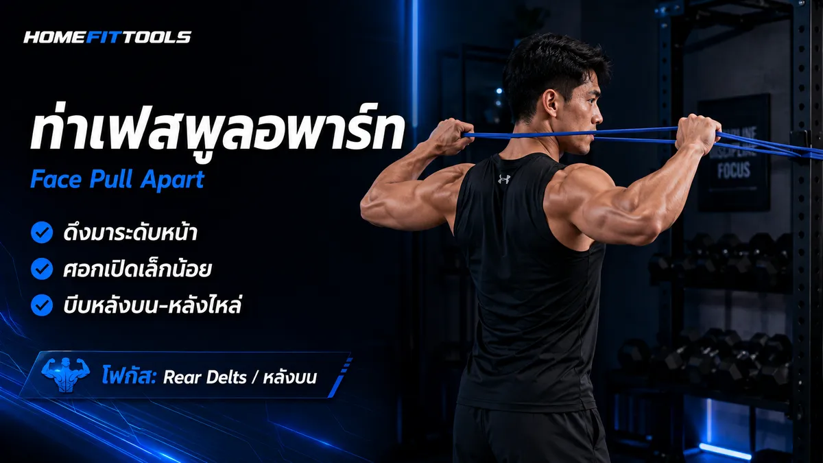 ท่าบริหารหลังด้วยดัมเบล Face Pull Apart