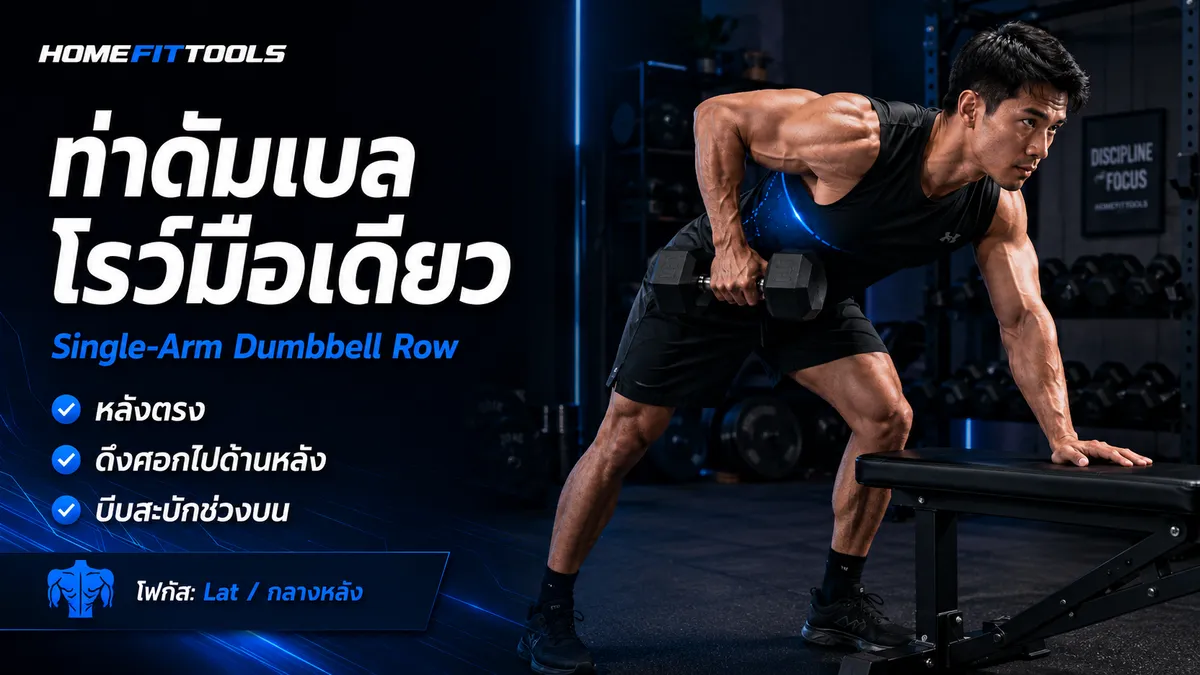 ท่านี้ด้วยดัมเบล Single-Arm Dumbbell Row