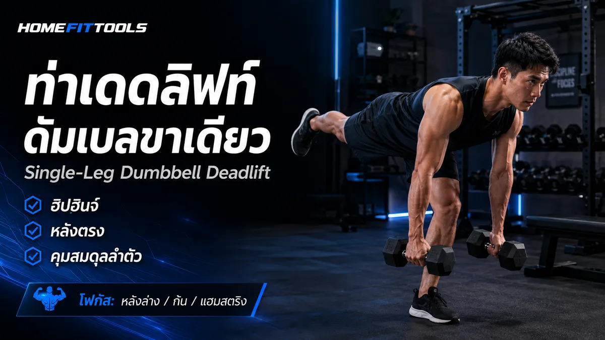 ท่าฝึกหลังด้วยดัมเบล Single-Leg Dumbbell Deadlift