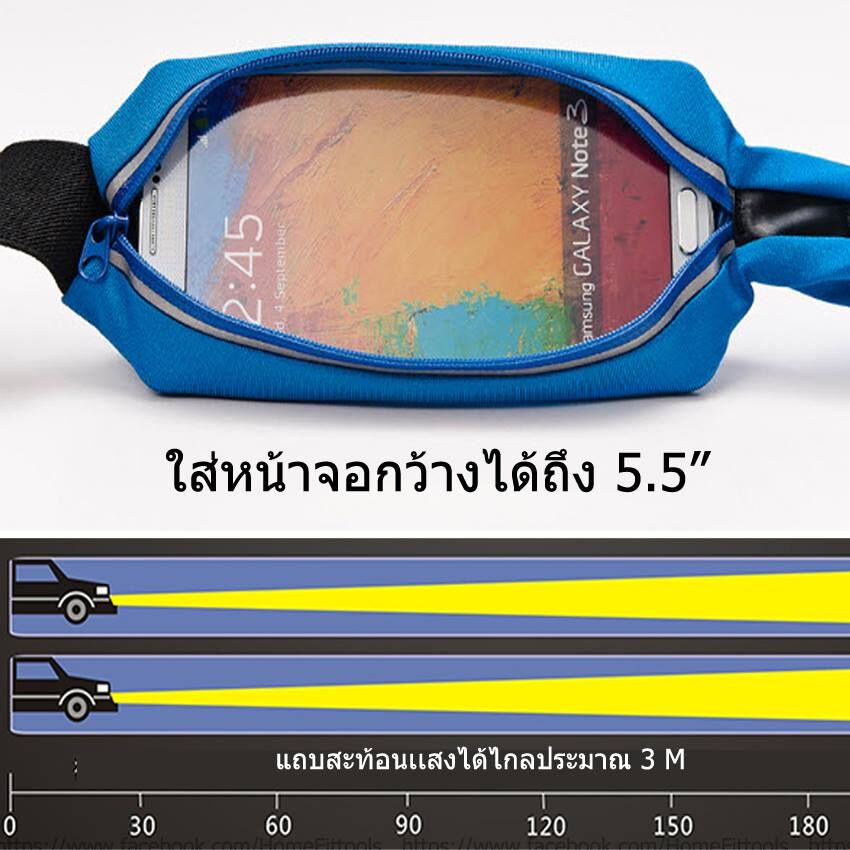 กระเป๋าวิ่งคาดเอวใส่สมาร์ทโฟนจอกว้างได้ถึง 5.5 นิ้ว