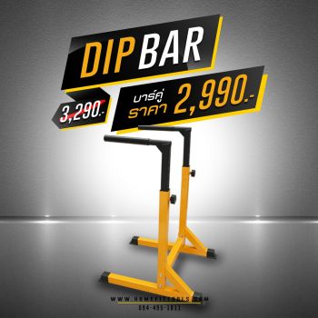 Dip bar ดิฟบาร์ บาร์คู่พกพา บาร์ดิฟแบบปรับระดับได้ Full Option Dip Bar