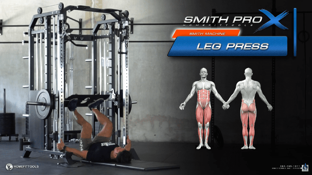 ท่าเล่นเครื่องสมิทแมชชีน Smith Machine ท่าออกกําลังกาย ลดทุกส่วน ท่า Leg press