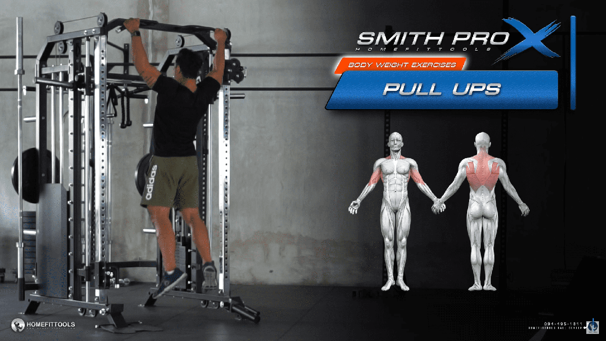 ท่า Pull UPS ท่าเล่นเครื่องสมิทแมชชีน Smith Machine ท่าออกกําลังกาย ลดทุกส่วน