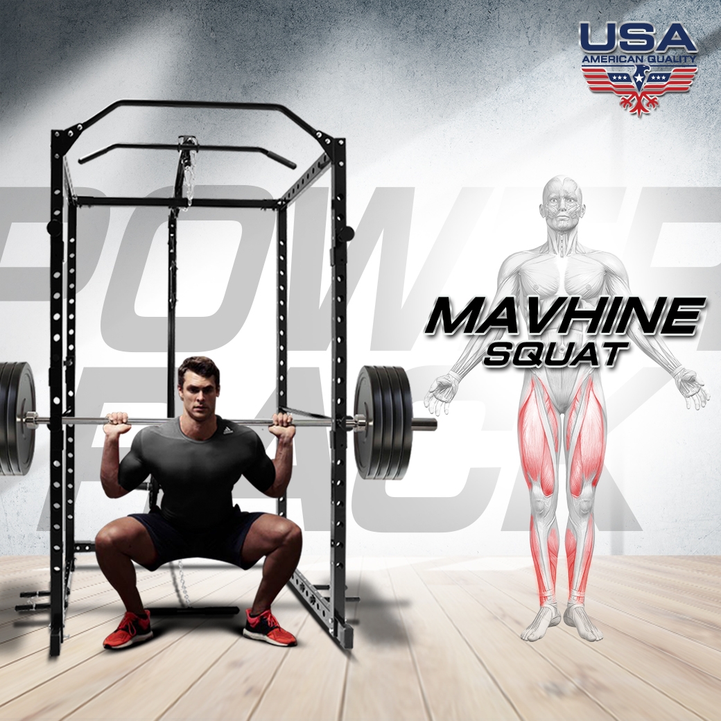 ท่าออกกำลังกาย Mavhine squat ของ Power Rack พาวเวอร์แร็ค