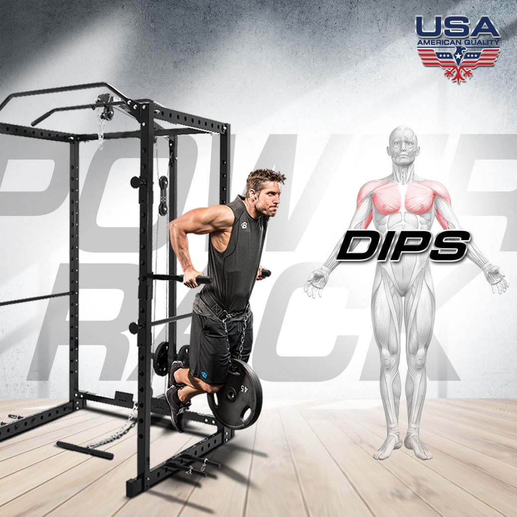 ท่าออกกำลังกาย Dips ของ Power Rack พาวเวอร์แร็ค