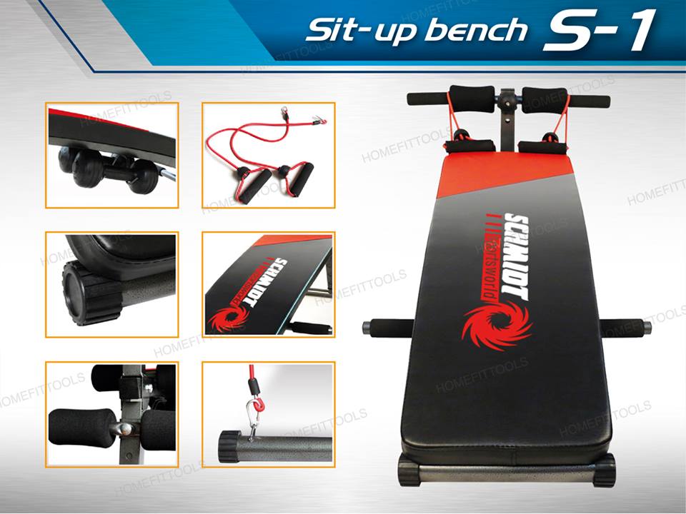 รายละเอียดเก้าอี้ซิทอัพ S1 ม้านั่ง Sit-up S-1 ม้านั่งออกกำลังกาย ม้านั่งฟิตเนส