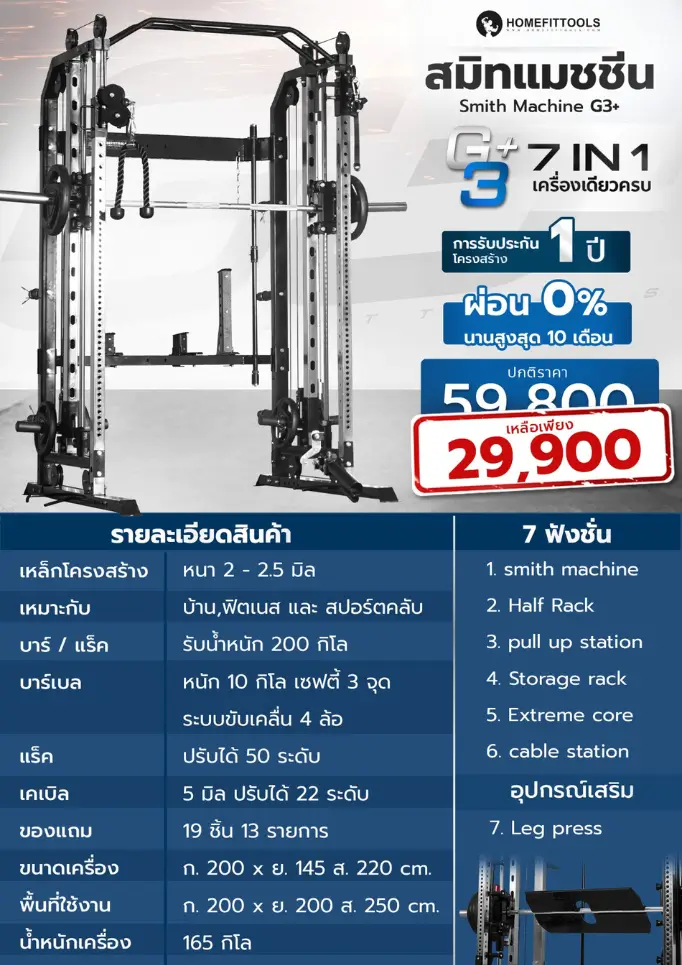 สเปค smith Machine G3+ สเปค smith Machine G3+